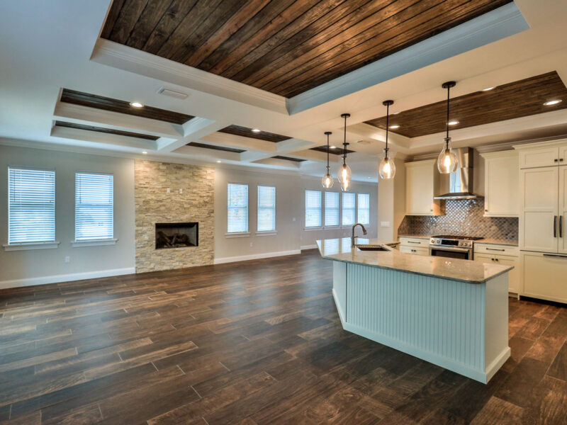 Ponce Inlet Key kitchen island and family room